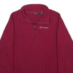 BERGHAUS Womens Red Plain Pullover Jumper Crew Neck Regular UK 10 Outdoor Fleece