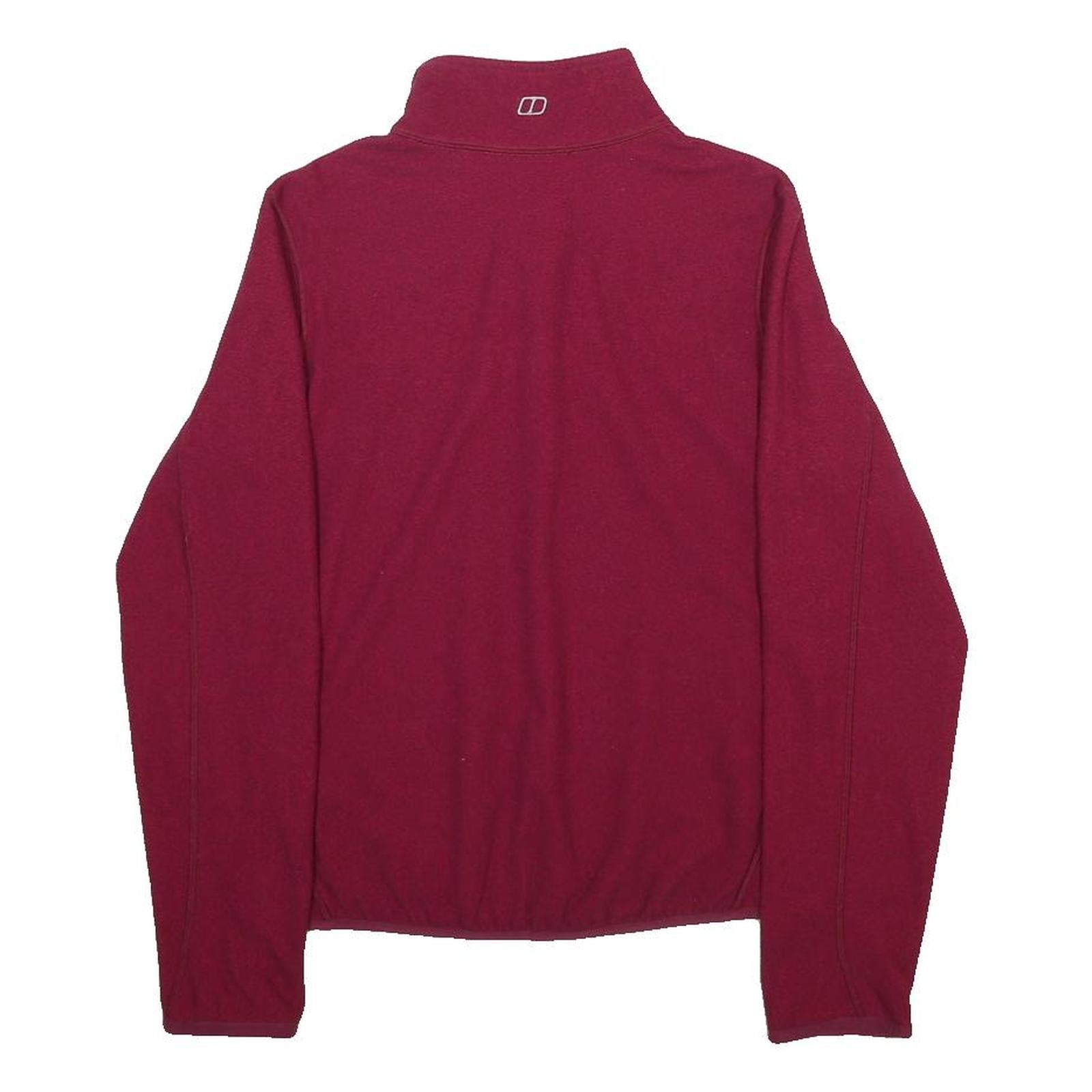 BERGHAUS Womens Red Plain Pullover Jumper Crew Neck Regular UK 10 Outdoor Fleece