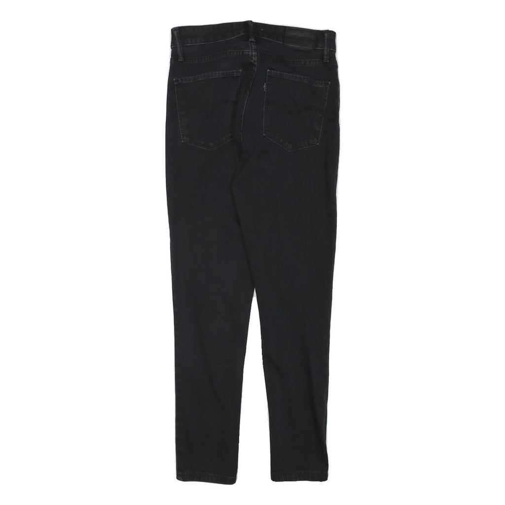 LEVI'S 721 Womens Jeans Black Slim Skinny Denim Medium W25 L25 Zip Closure