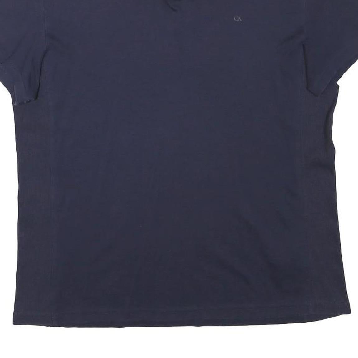 CALVIN KLEIN Womens Navy Blue V-Neck T-Shirt M Short Sleeve Classic Cotton Blend