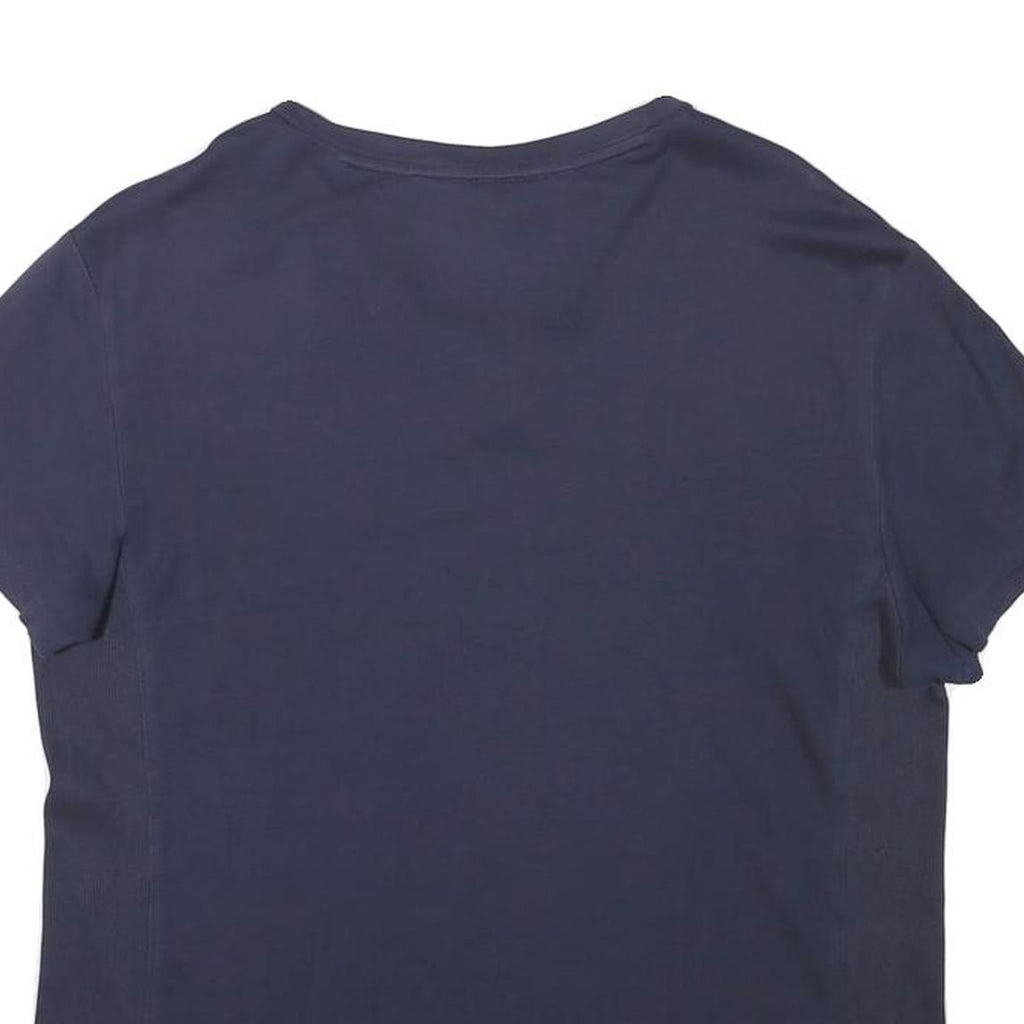 CALVIN KLEIN Womens Navy Blue V-Neck T-Shirt M Short Sleeve Classic Cotton Blend