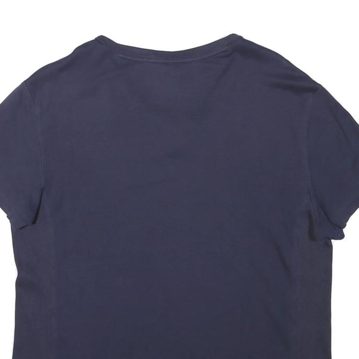 CALVIN KLEIN Womens Navy Blue V-Neck T-Shirt M Short Sleeve Classic Cotton Blend
