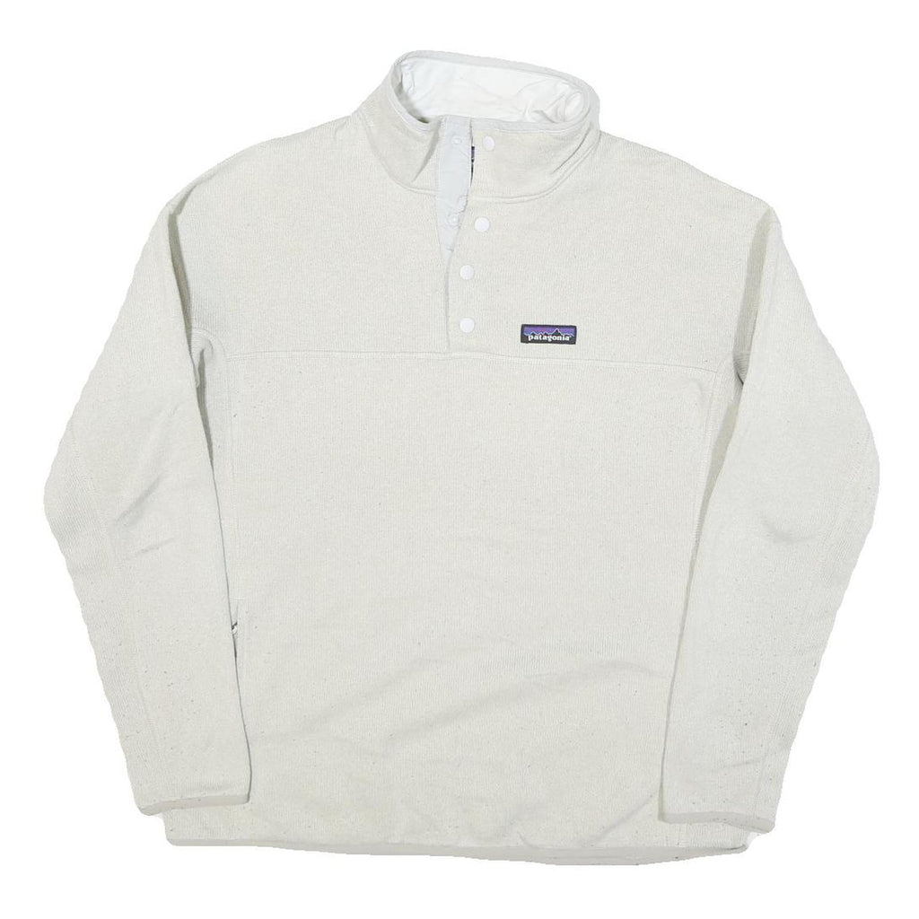 PATAGONIA Womens White Plain Pullover Jumper Crew Neck Regular Knit Style L