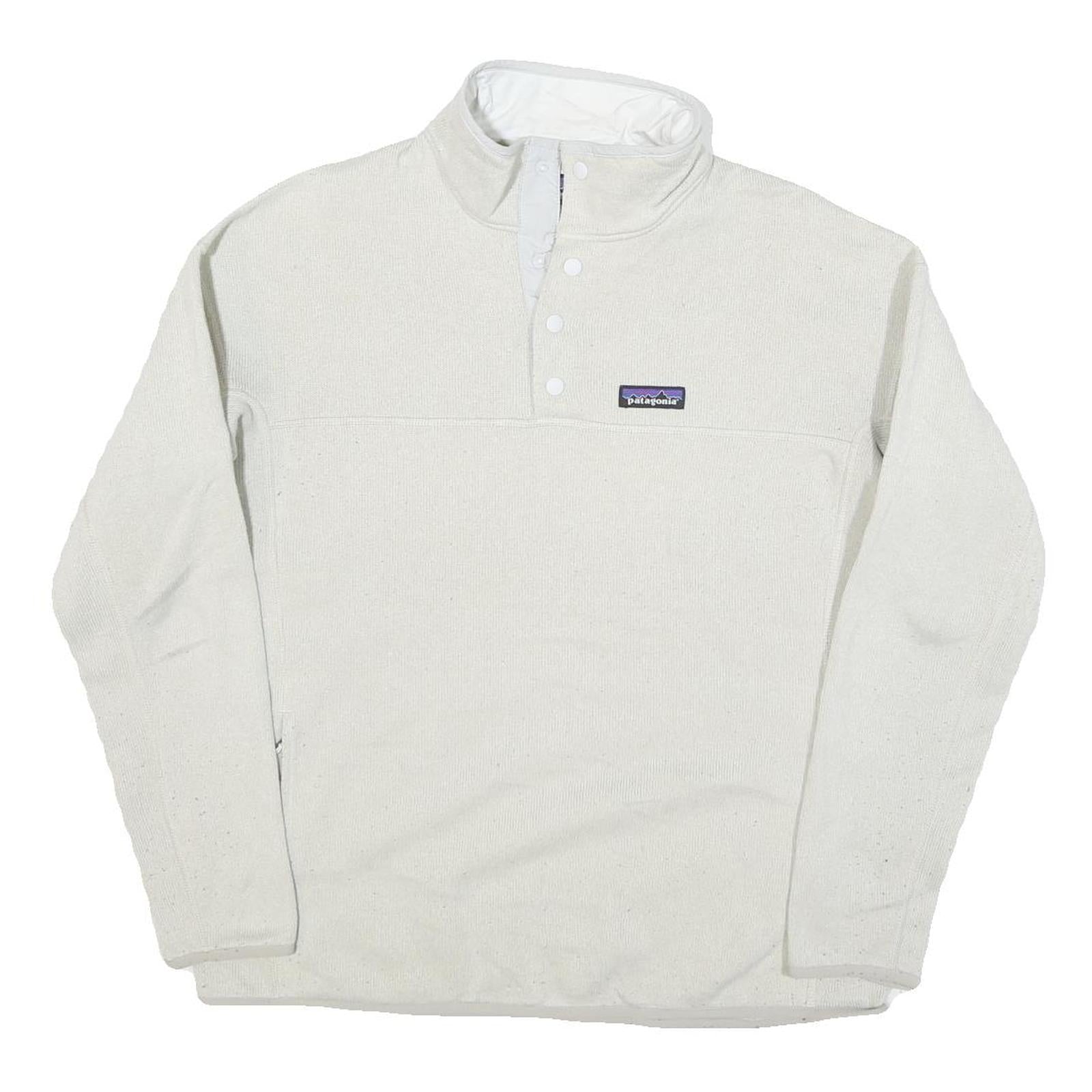 PATAGONIA Womens White Plain Pullover Jumper Crew Neck Regular Knit Style L