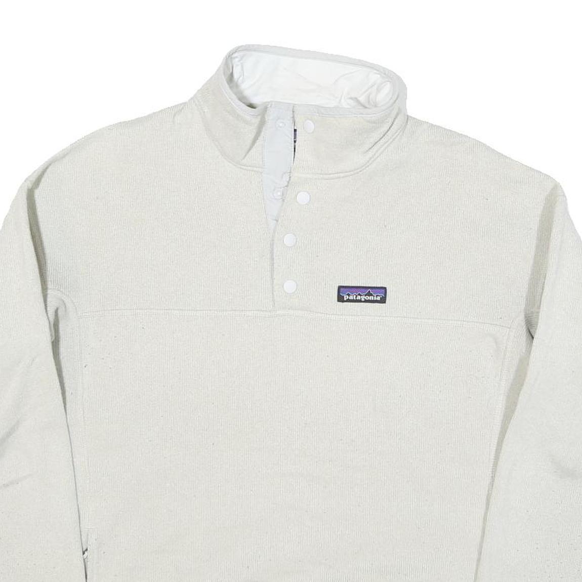 PATAGONIA Womens White Plain Pullover Jumper Crew Neck Regular Knit Style L