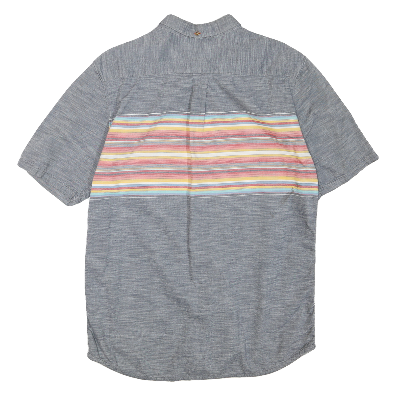 VANS Mens Blue Shirt L Cotton Blend Short Sleeve Button Detail Casual