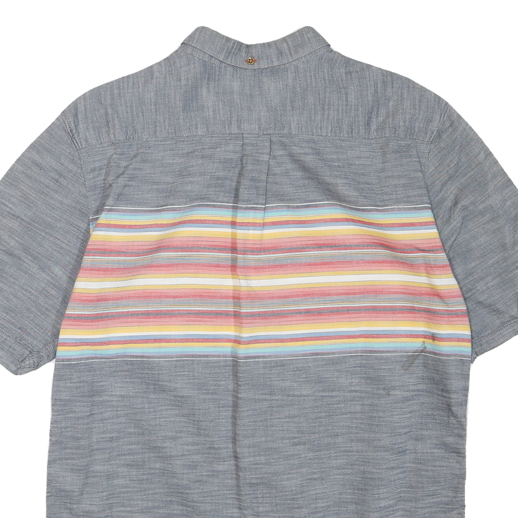 VANS Mens Blue Shirt L Cotton Blend Short Sleeve Button Detail Casual