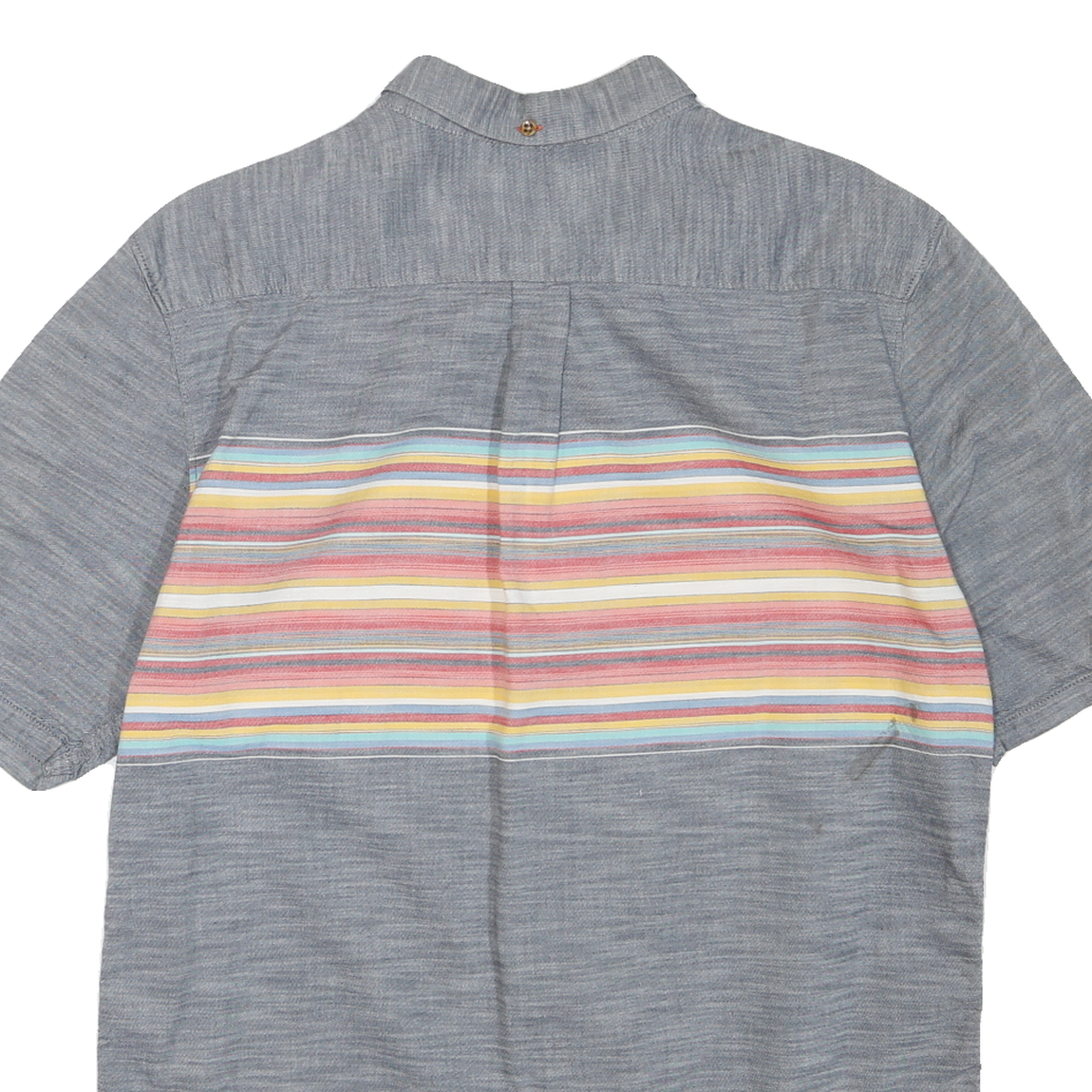 VANS Mens Blue Shirt L Cotton Blend Short Sleeve Button Detail Casual