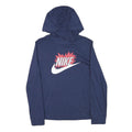 NIKE Mens Navy Blue Hoodie L Cotton Blend Pullover Long Sleeve Casual