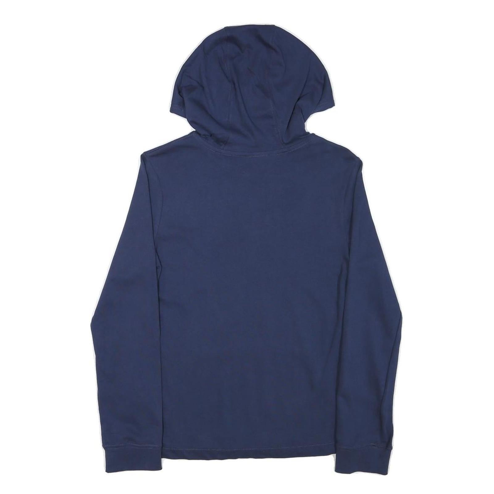 NIKE Mens Navy Blue Hoodie L Cotton Blend Pullover Long Sleeve Casual