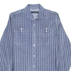 CALVIN KLEIN JEANS Mens Shirt Blue Plaid Long Sleeve L