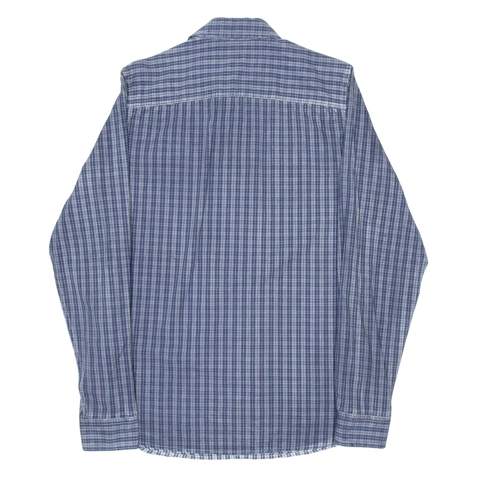 CALVIN KLEIN JEANS Mens Shirt Blue Plaid Long Sleeve L