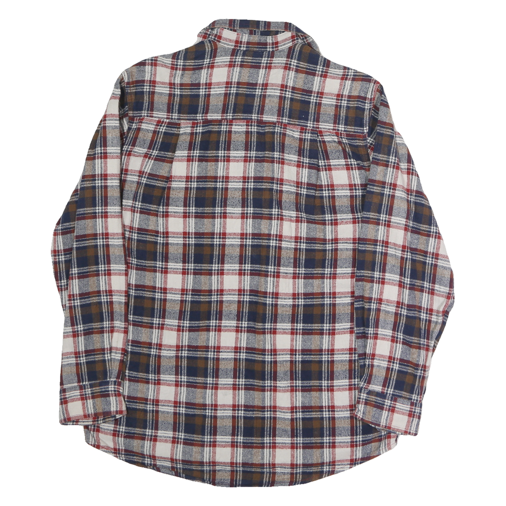 LINCOLN OUTFITTERS Mens Blue Brown Check Shirt M Casual Cotton Blend Flannel