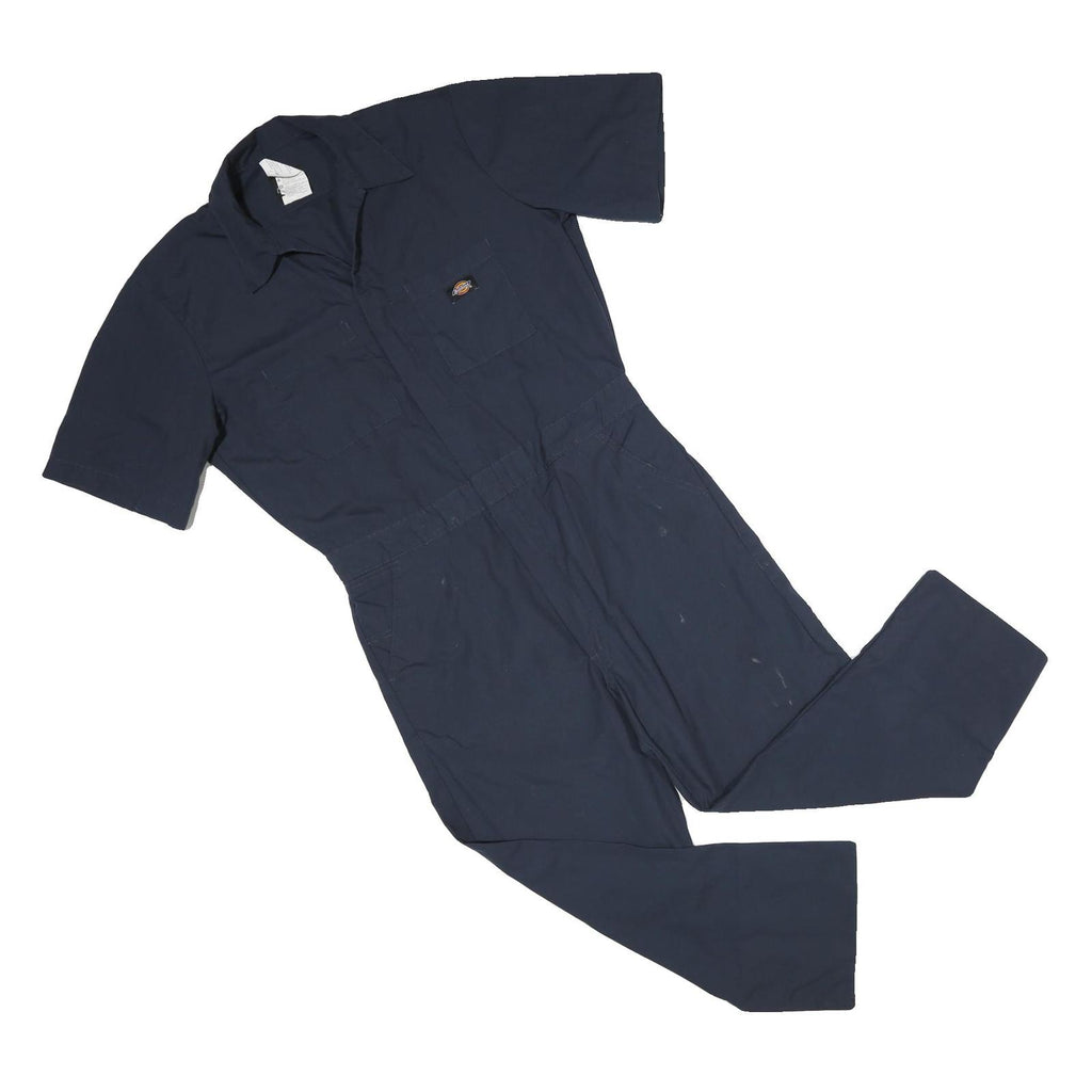 DICKIES Mens Navy Blue Polyester Blend Dungarees Regular Fit Plain M W34 L25