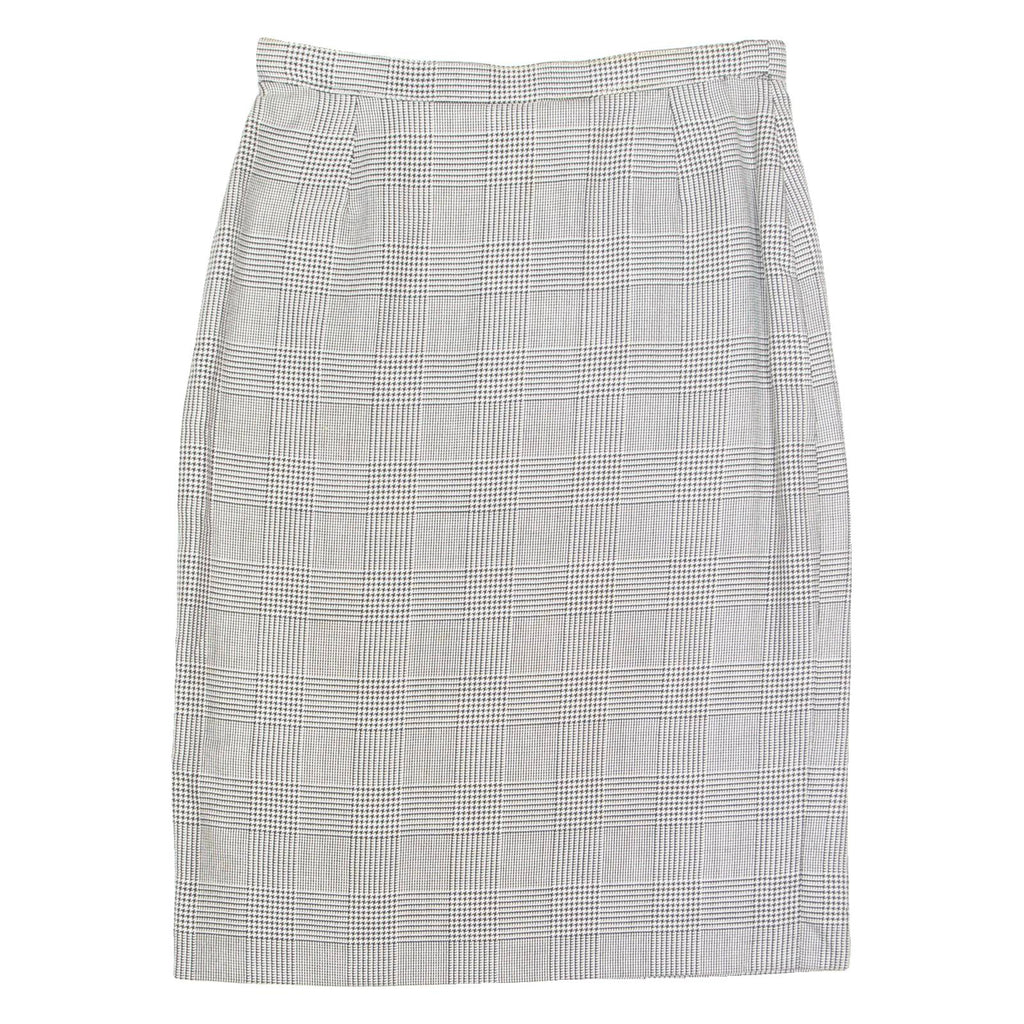 MAURICE DAQUIN Womens Pencil Skirt Black Knee Length Wool 90s Check M