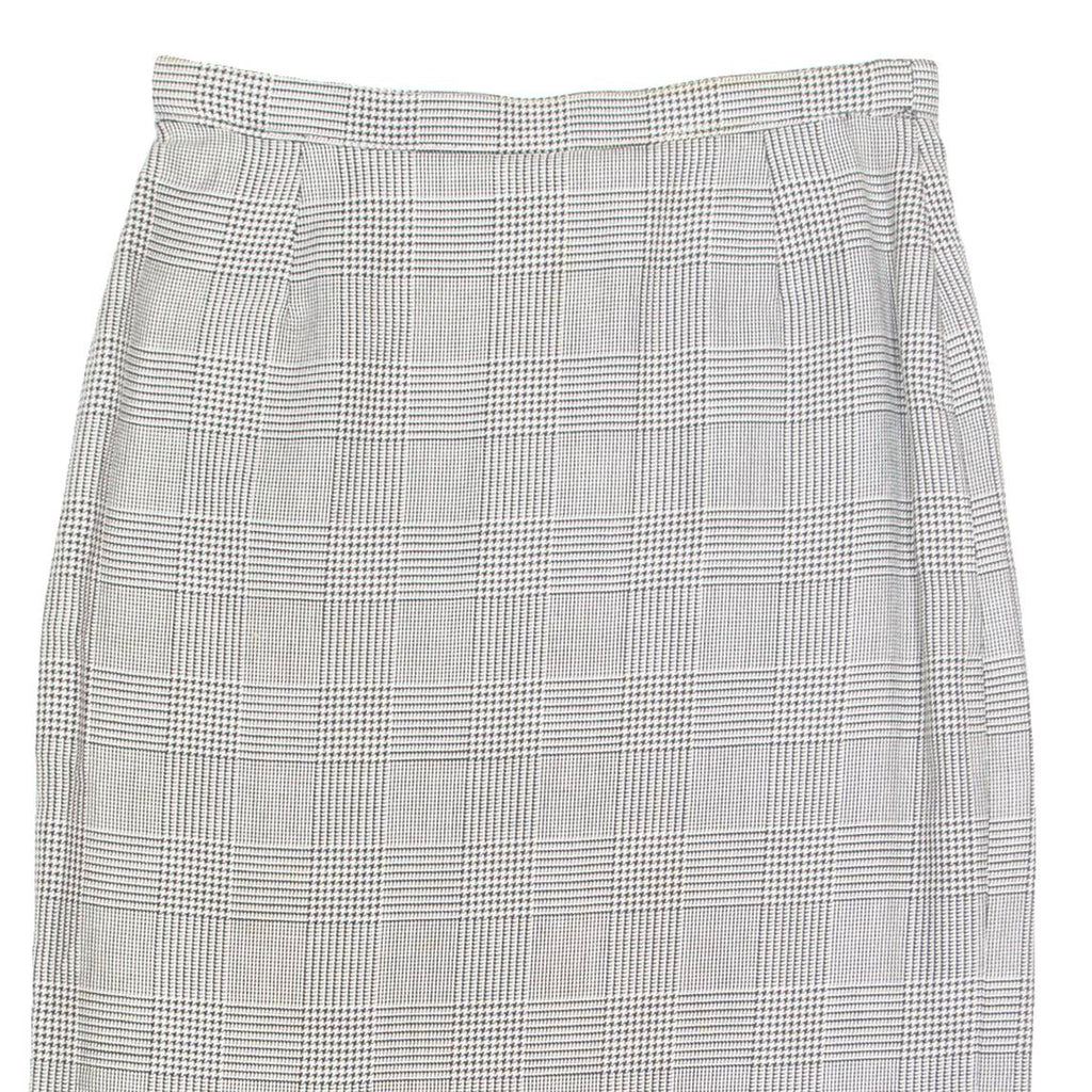 MAURICE DAQUIN Womens Pencil Skirt Black Knee Length Wool 90s Check M