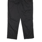 Womens Black Cotton Blend Relaxed Straight Trousers W31 L30 Classic Zip Pocketed