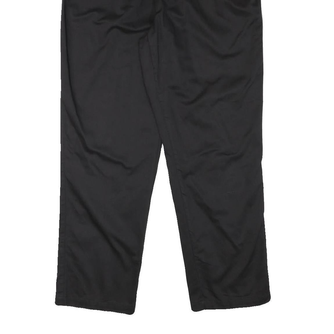 Womens Black Cotton Blend Relaxed Straight Trousers W31 L30 Classic Zip Pocketed