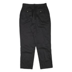 Womens Black Cotton Blend Relaxed Straight Trousers W31 L30 Classic Zip Pocketed