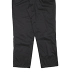 Womens Black Cotton Blend Relaxed Straight Trousers W31 L30 Classic Zip Pocketed