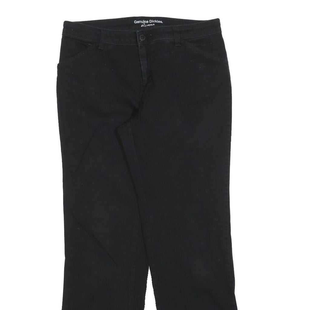 DICKIES Womens Cotton Blend Black Regular Fit Straight Leg Trousers W32 L30