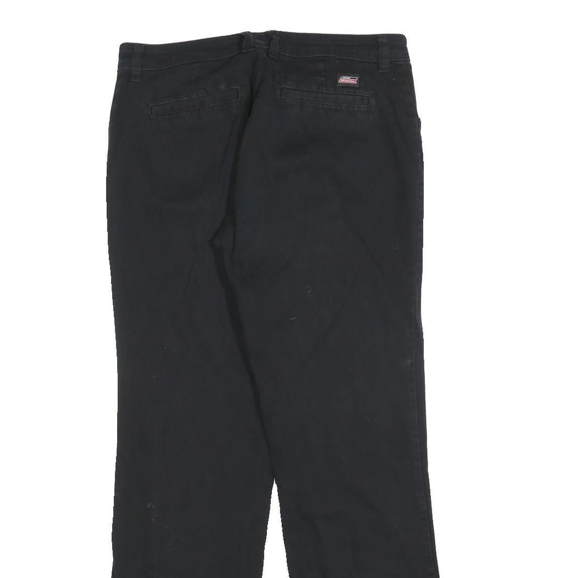 DICKIES Womens Cotton Blend Black Regular Fit Straight Leg Trousers W32 L30