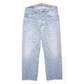 LEVI'S 501 Mens Jeans Light Blue Regular Straight Denim W34 L27 Classic Button