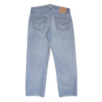 LEVI'S 501 Mens Jeans Light Blue Regular Straight Denim W34 L27 Classic Button