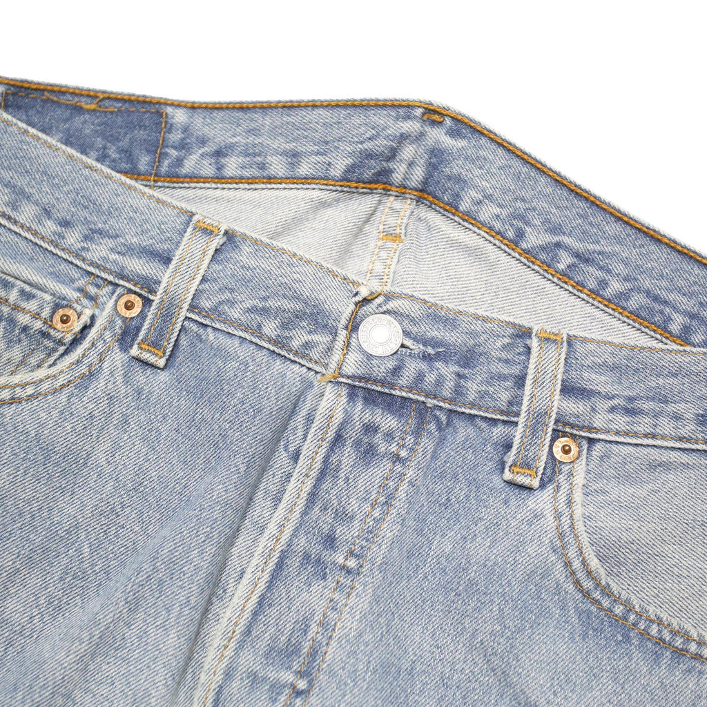 LEVI'S 501 Mens Jeans Light Blue Regular Straight Denim W34 L27 Classic Button