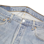 LEVI'S 501 Mens Jeans Light Blue Regular Straight Denim W34 L27 Classic Button