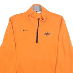 NIKE Mens Orange OSU Oklahoma State 1/4 Zip Sweatshirt M Cotton Blend Pullover