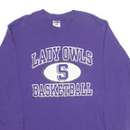 JERZEES Lady Owls Basketball Womens T-Shirt Purple Long Sleeve USA L