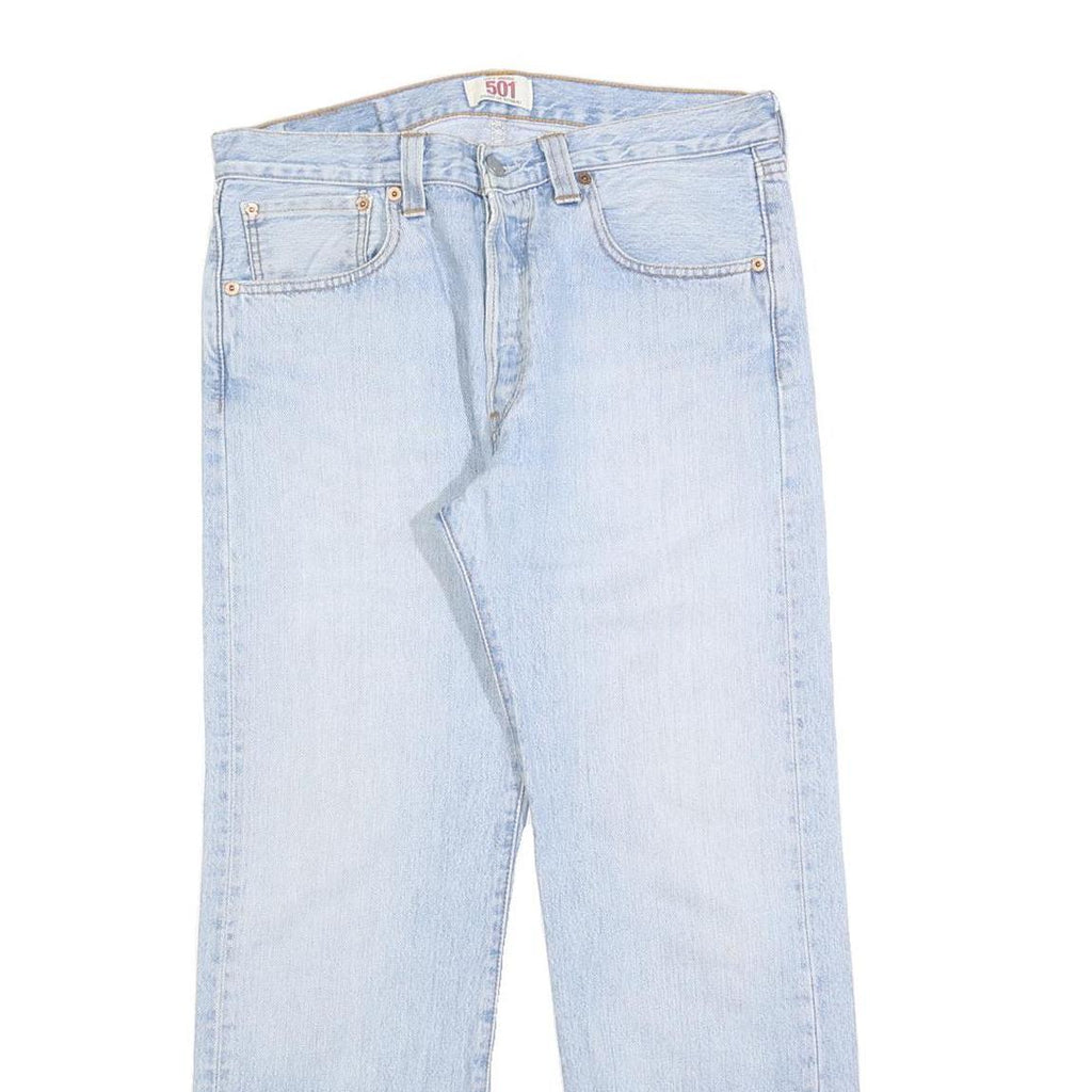 LEVI'S 501 Mens Jeans Blue Regular Straight Denim Light W32 L27 Classic Button