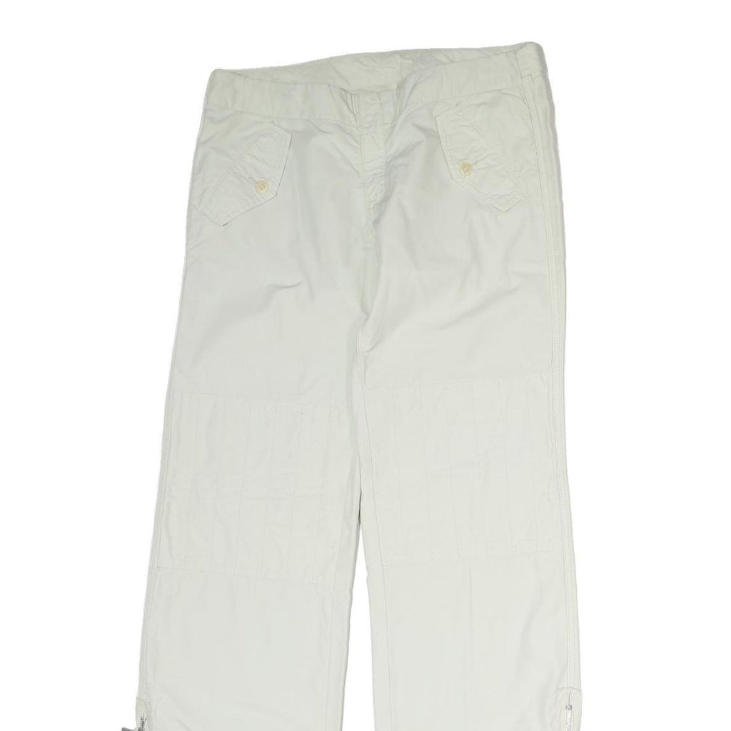 DIESEL Mens Regular White Cotton Blend Trousers W32 L30 Zip Closure