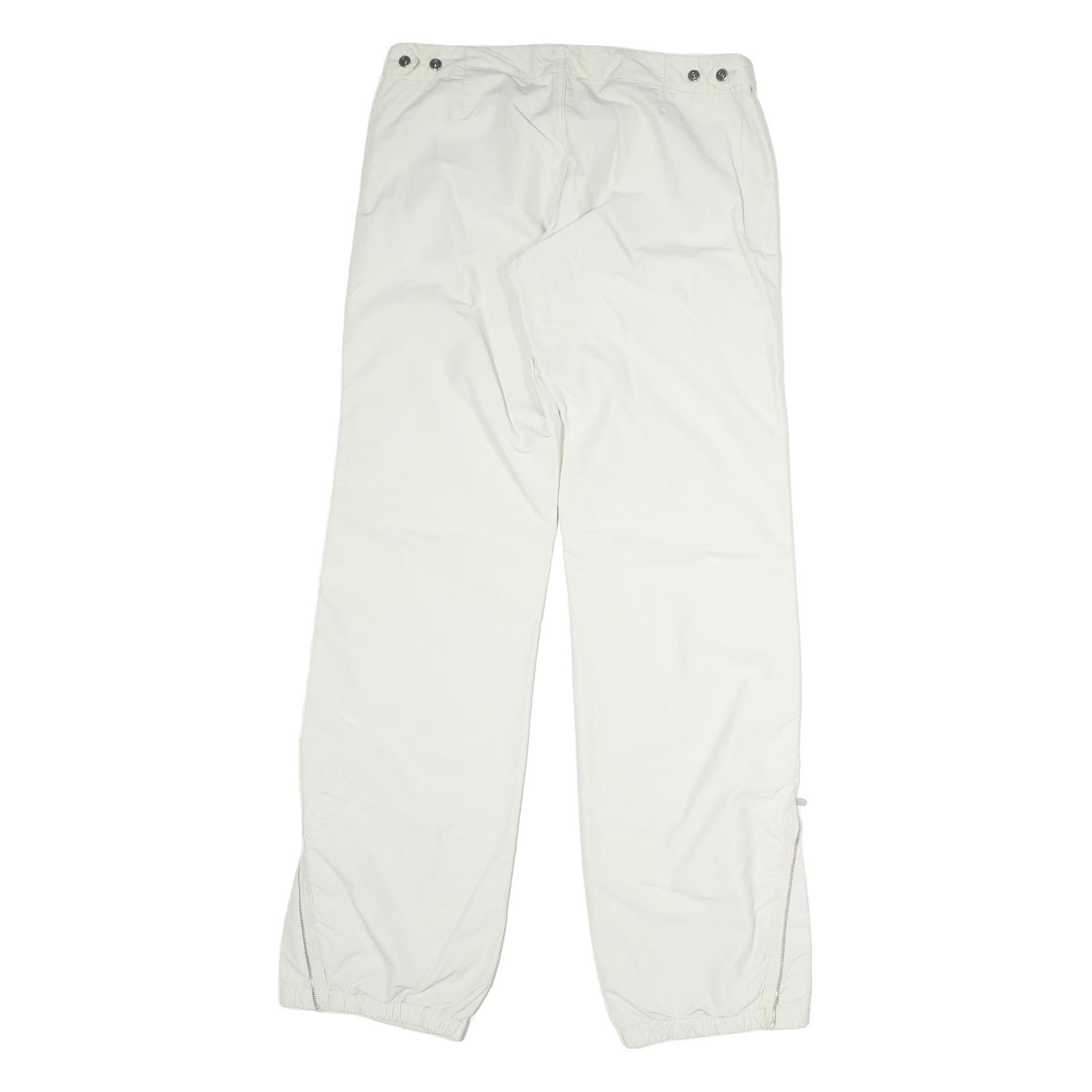 DIESEL Mens Regular White Cotton Blend Trousers W32 L30 Zip Closure