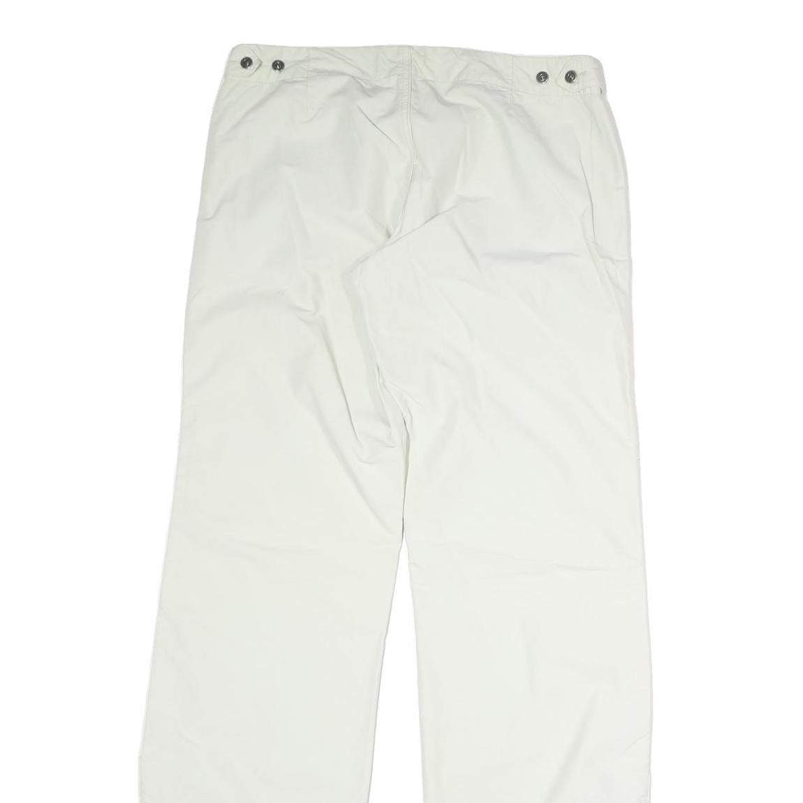 DIESEL Mens Regular White Cotton Blend Trousers W32 L30 Zip Closure