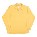NIKE Mens Yellow 1/4 Zip Sweatshirt M Cotton Blend Pullover Casual Sportswear