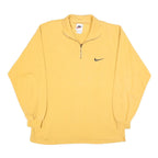 NIKE Mens Yellow 1/4 Zip Sweatshirt M Cotton Blend Pullover Casual Sportswear