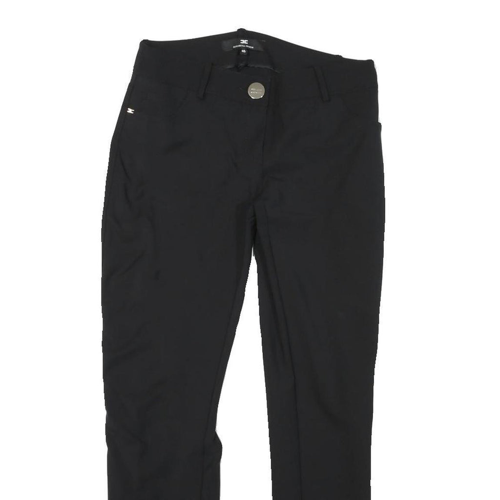 ELISABETTA FRANCHI Womens Black Slim Straight Trousers W28 L27 Polyester Blend