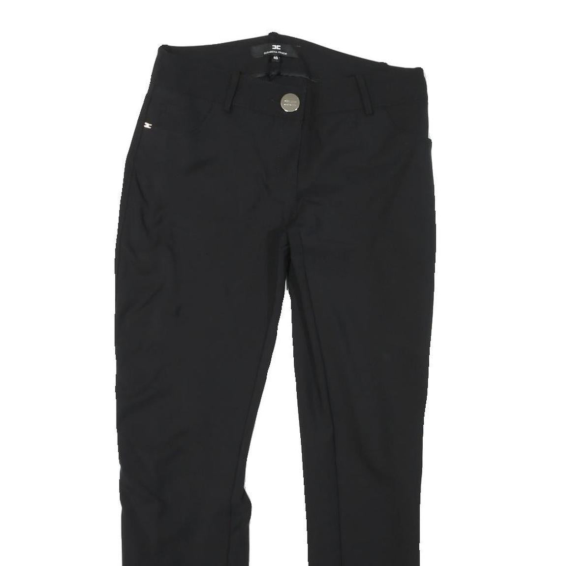 ELISABETTA FRANCHI Womens Black Slim Straight Trousers W28 L27 Polyester Blend