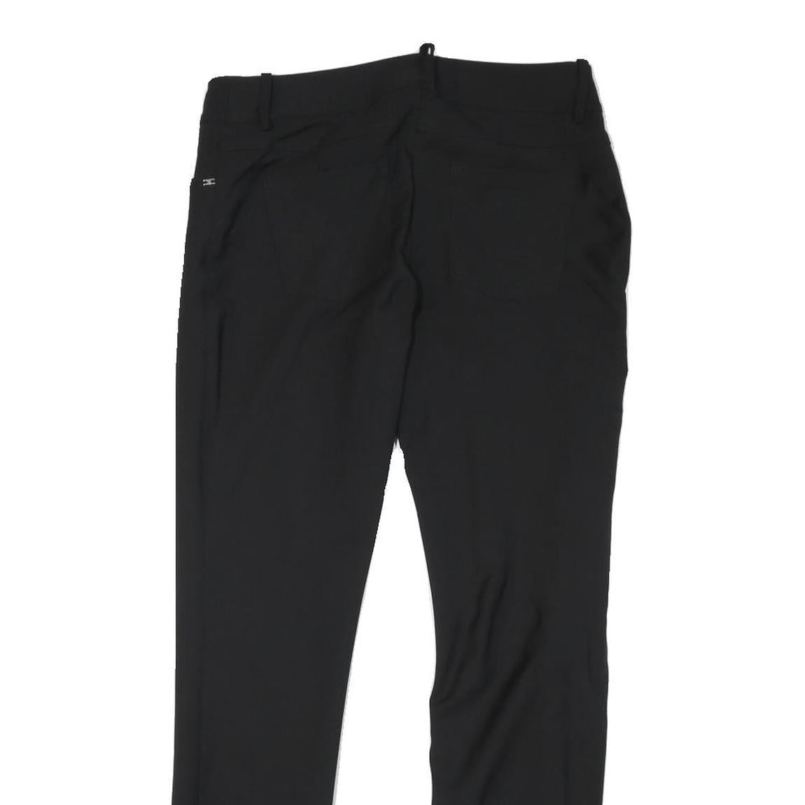 ELISABETTA FRANCHI Womens Black Slim Straight Trousers W28 L27 Polyester Blend