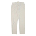 MICHAEL KORS Womens Slim White Cotton Blend Trousers W28 L28 Zip Casual
