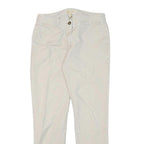 MICHAEL KORS Womens Slim White Cotton Blend Trousers W28 L28 Zip Casual