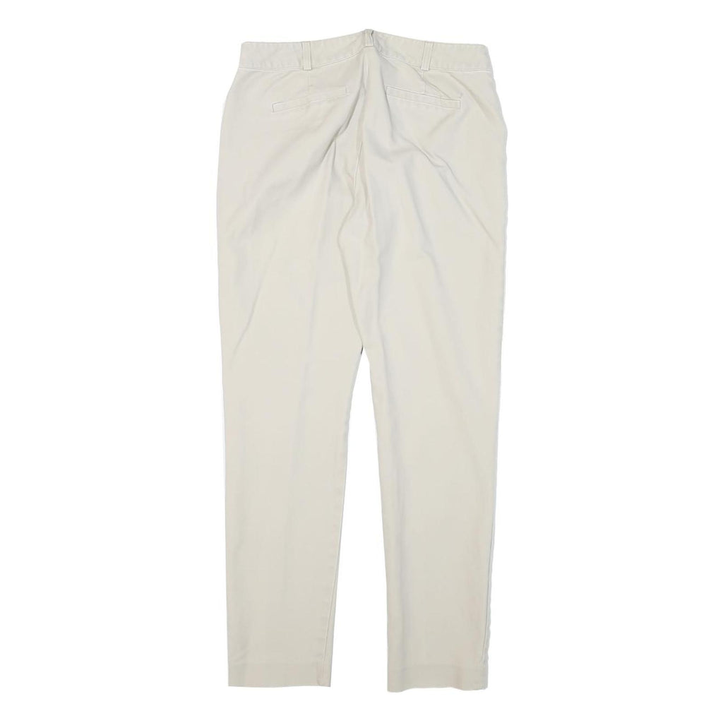 MICHAEL KORS Womens Slim White Cotton Blend Trousers W28 L28 Zip Casual