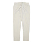 MICHAEL KORS Womens Slim White Cotton Blend Trousers W28 L28 Zip Casual