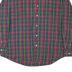 CHAPS Mens Green & Red Check Shirt 2XL Cotton Blend Long Sleeve Button Collar
