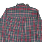 CHAPS Mens Green & Red Check Shirt 2XL Cotton Blend Long Sleeve Button Collar