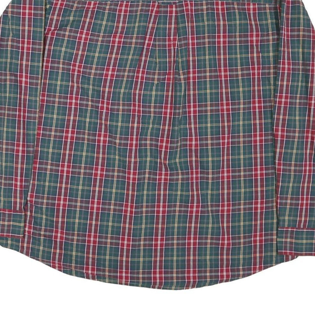 CHAPS Mens Green & Red Check Shirt 2XL Cotton Blend Long Sleeve Button Collar