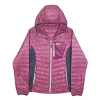 JACK WOLFSKIN Womens Pink & Grey Outdoor Jacket S Polyester Blend Quilted Hooded