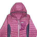 JACK WOLFSKIN Womens Pink & Grey Outdoor Jacket S Polyester Blend Quilted Hooded